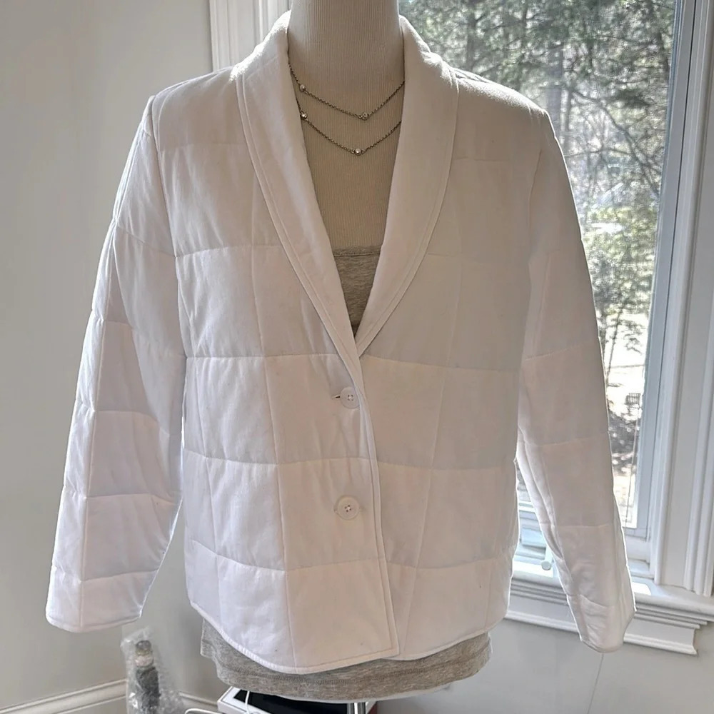 Eileen Fisher Cropped Quilted Organic cotton Jacket, Size Small, Like New - Picture 1 of 7